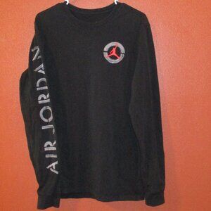 Jordan Men Large Black Red Airman Long Sleeve Shirt